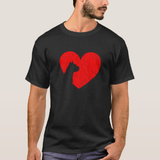 Valentines Day Retro Hearts Boxer Dog Puppy Lover T-Shirt