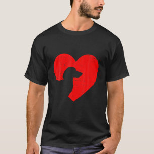 Valentines Day Retro Hearts Dachshund Dog Puppy Lo T-Shirt
