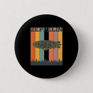 Valentine's Day Retro Zeppelin Vintage Airship 70s 6 Cm Round Badge