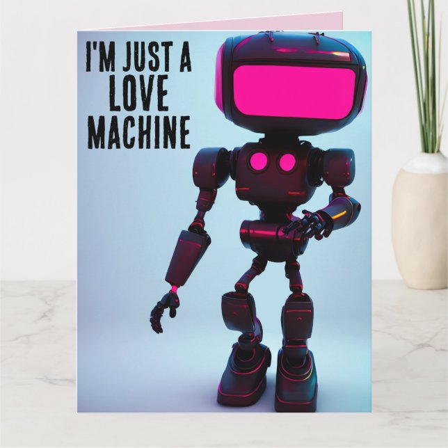 VALENTINE'S DAY ROBOT LOVE MACHINE BIG CARD (Front)