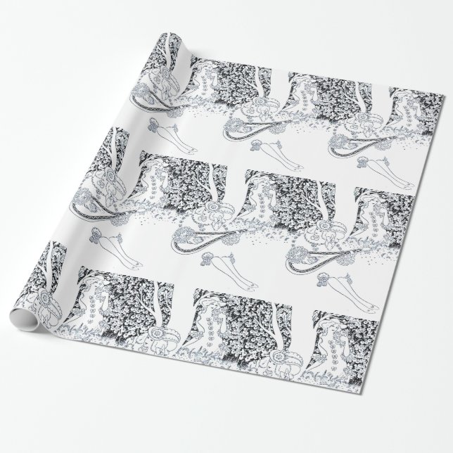 VALENTINE'S DAY ROMANCE,ROMANTIC LOVERS IN NATURE WRAPPING PAPER (Unrolled)