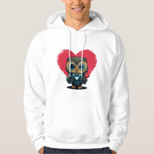 Valentine's Day Romance with Adorable Owl Groom Hoodie