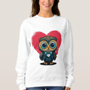 Valentine's Day Romance with Adorable Owl Groom Sweatshirt