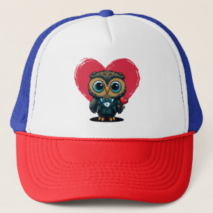 Valentine's Day Romance with Adorable Owl Groom Trucker Hat