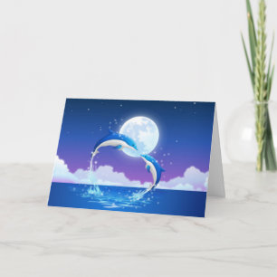 Valentine's Day Romantic Dolphins Heart Card