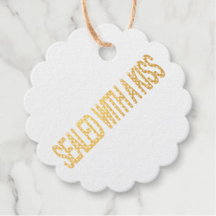 valentine's day romantic gift  sealed with a kiss favour tags