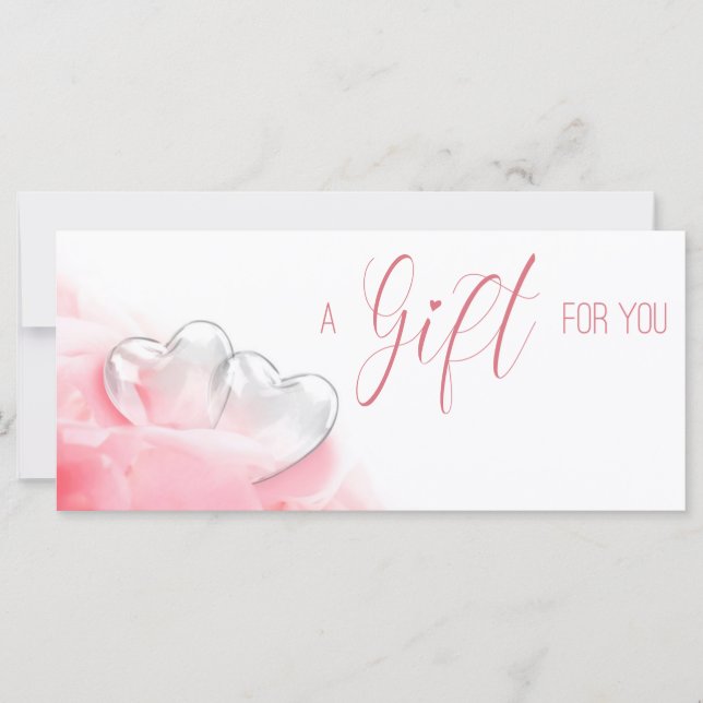 Valentine's Day Romantic Glass Heart Gift Card (Front)