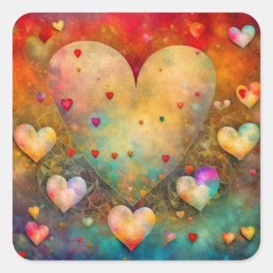 Valentine's Day Romantic Keepsake Square Sticker