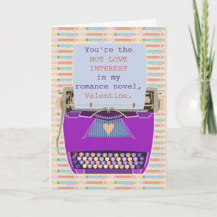 Valentine's Day Romantic Love Cute Typewriter Holiday Card