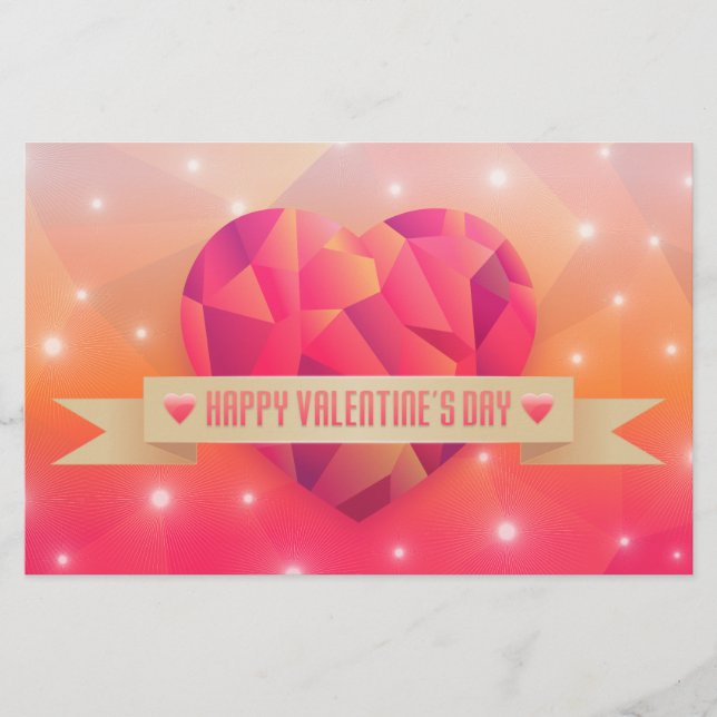 Valentine's Day Romantic Love Modern Stationery (Front)