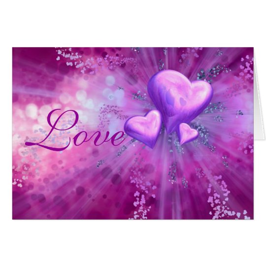 Valentine's Day Romantic Mauve Hearts Card