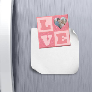 Valentine's Day Romantic Pink Love Heart Photo Magnet
