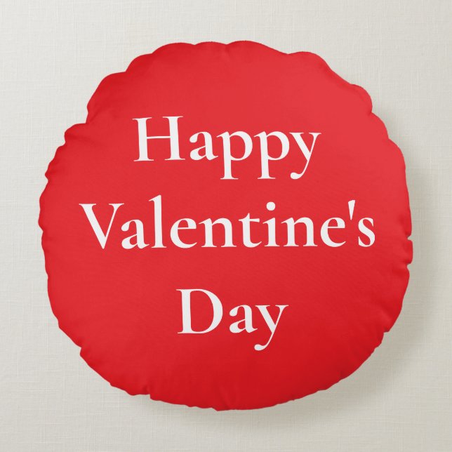 Valentine's Day Romantic Red Cute Colourful 2025 Round Cushion (Front)