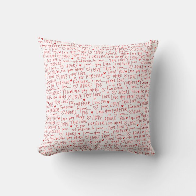 Valentines Day Romantic Words Cushion (Front)