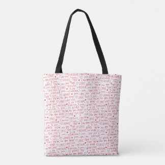 Valentines Day Romantic Words Tote Bag