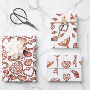 Valentines Day Romantic Wrapping Paper Sheets