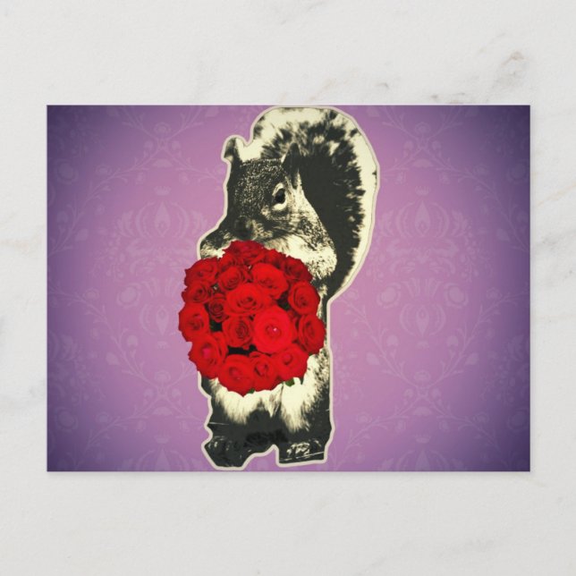 Valentines Day Rose funny Holiday Postcard (Front)