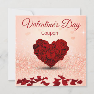 Valentine's Day Rose Heart Bouquet - Coupon Card