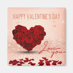 Valentine's Day Rose Heart Bouquet - Magnet