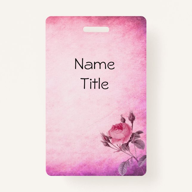 Valentine's day Rose          ID Badge (Front)