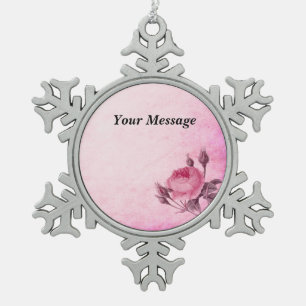 Valentine's day Rose Snowflake Framed Ornament