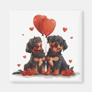 Valentines Day Rottweiler Dogs Magnet