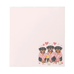 Valentines Day Rottweiler Dogs Notepad