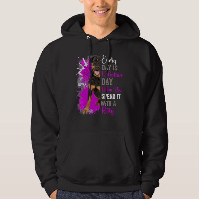 Valentines Day Rottweiler Mum Mother Dog Doggie Ro Hoodie (Front)