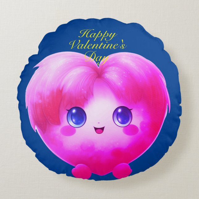 Valentine's Day Round Pillow (Front)