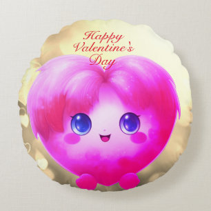 Valentine's Day Round Pillow