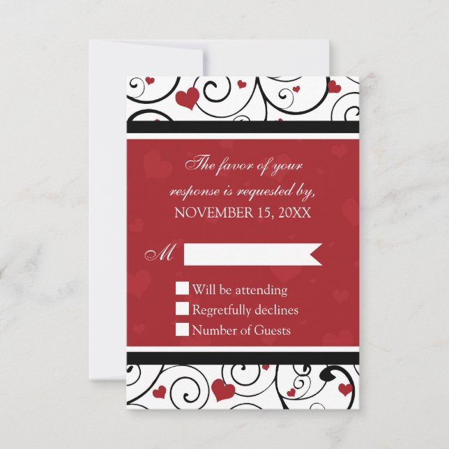 Valentine's Day RSVP Wedding Card (Front)