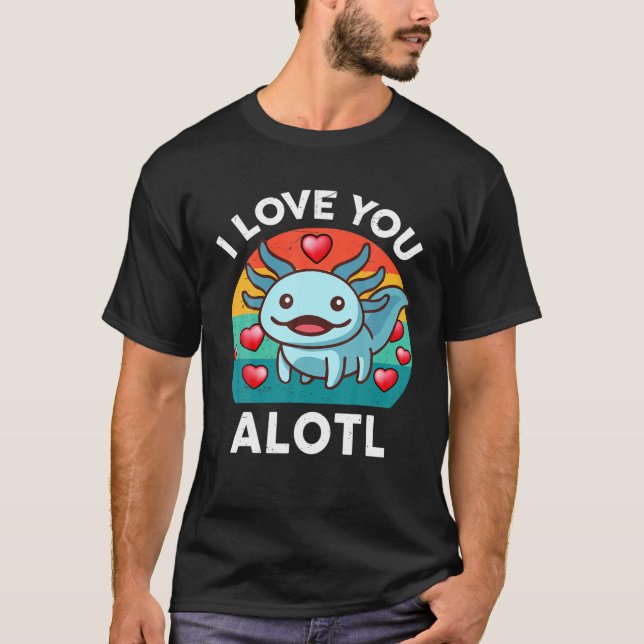 Valentines Day S Kids Boy I Love You Alotl Cute Ax T-Shirt (Front)