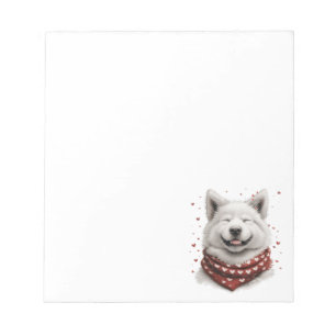 Valentines Day Samoyed Dog Notepad