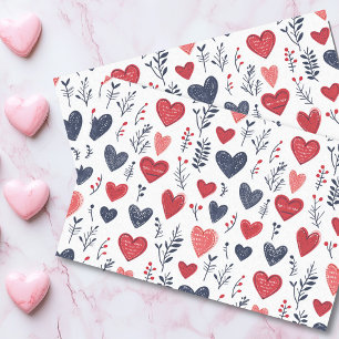 Valentine's Day Scandinavian Hearts Tissue Paper