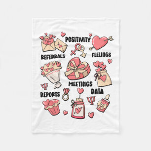 Valentine's Day School Psychologist School Psych T Fleece Blanket