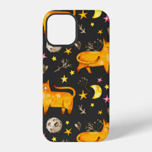 Valentine's day seamless pattern with cats, stars iPhone 12 case