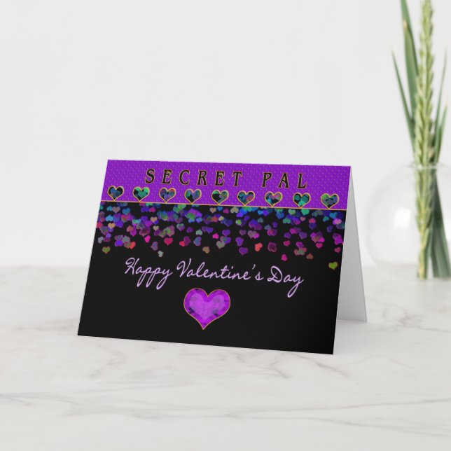 Valentine's Day - Secret Pal - Hearts Holiday Card (Front)