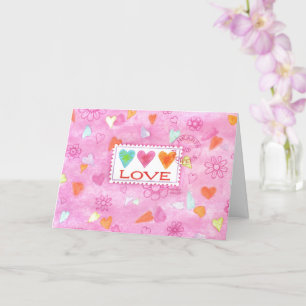 Valentine's Day Sending LOVE to You Greeting Card