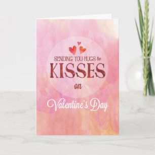 Valentine's Day Sending You Hugs & Kisses Holiday Card