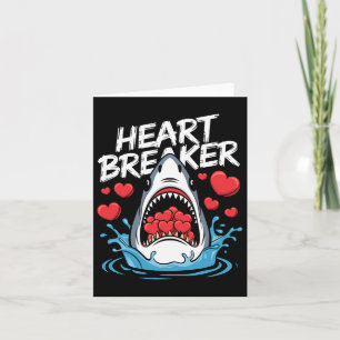 Valentines Day Shark Heart Breaker Boys Kids  Card