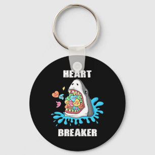 Valentines Day Shark Heart Breaker Fun Boys Kids Key Ring