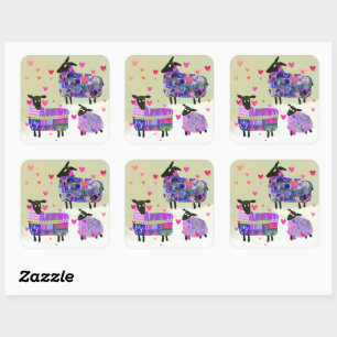 Valentine's Day Sheep Stickers