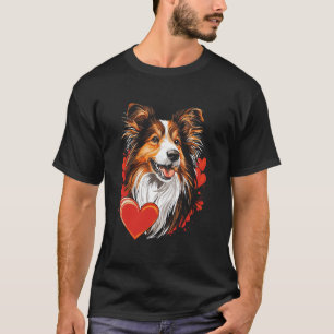 Valentine's Day Shetland Sheepdog Vector T-Shirt