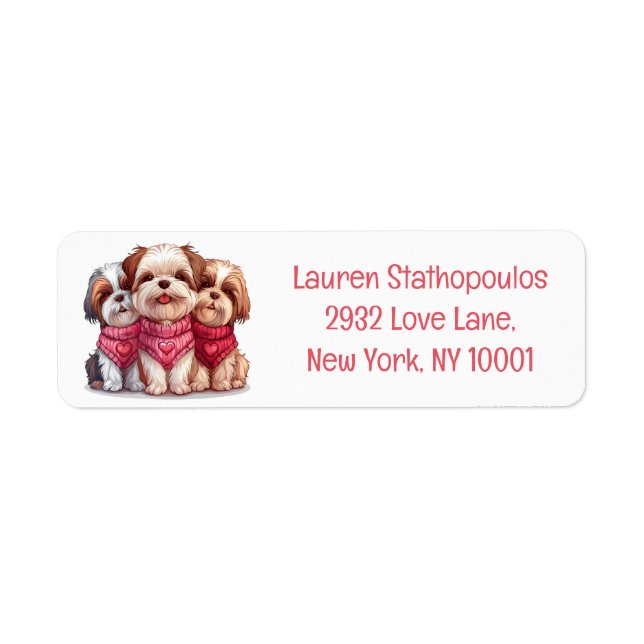 Valentines Day Shih Tzu Dogs (Front)