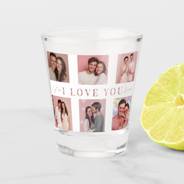 Valentine's Day Shot Glass  | Custom Couple Photos (Front)