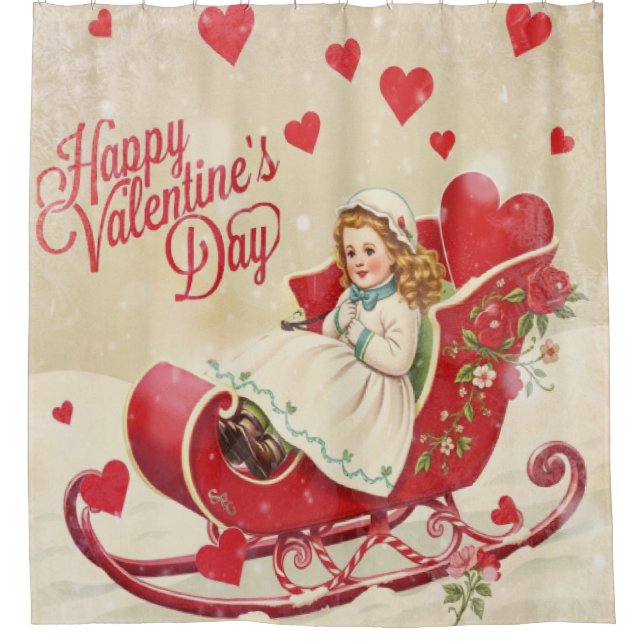 Valentine's day  shower curtain (Front)