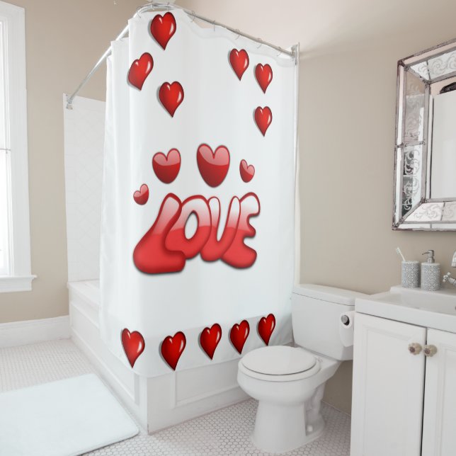 Valentines Day shower curtain (In Situ)