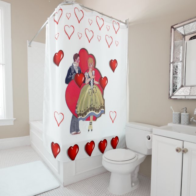 Valentines Day shower curtain (In Situ)