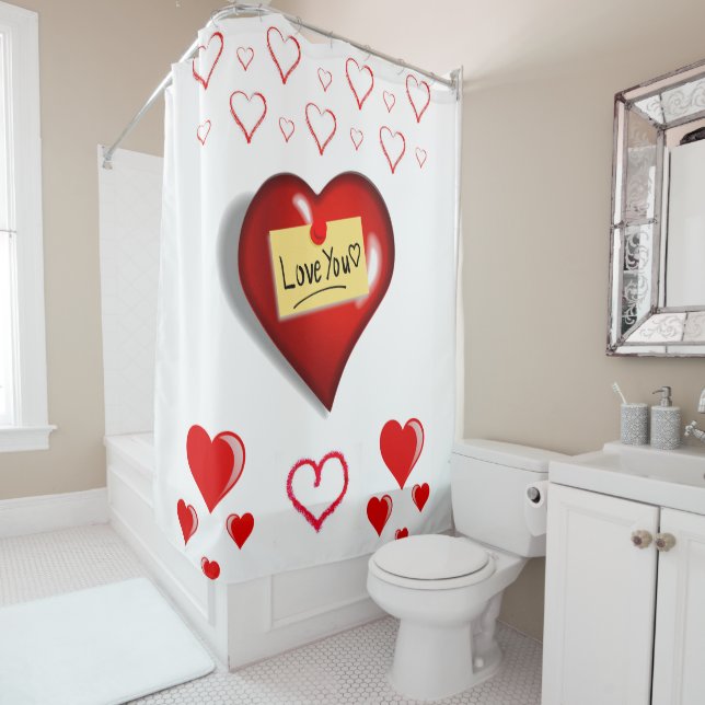Valentines Day shower curtain (In Situ)