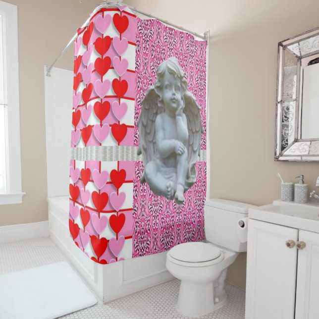 Valentine's Day Shower Curtain, Angel Shower Curtain (In Situ)